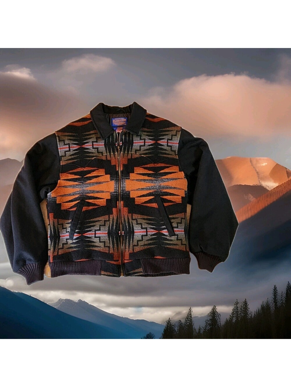 VTG 80s Pendleton High Grade Red Lodge Wool Bomber Jacket Men's Large Thinsulate